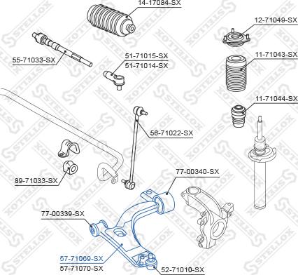 Stellox 57-71069-SX - Neatkarīgās balstiekārtas svira, Riteņa piekare www.autospares.lv