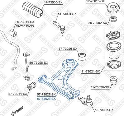 Stellox 57-73028-SX - Neatkarīgās balstiekārtas svira, Riteņa piekare autospares.lv