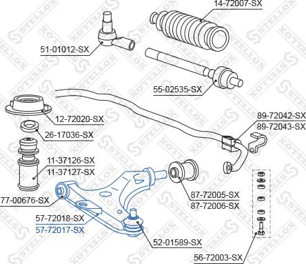 Stellox 57-72017-SX - Track Control Arm www.autospares.lv