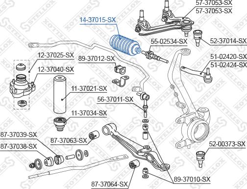 Stellox 14-37015-SX - Пыльник, рулевое управление www.autospares.lv