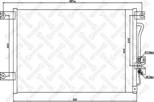 Stellox 10-45580-SX - Kondensators, Gaisa kond. sistēma www.autospares.lv