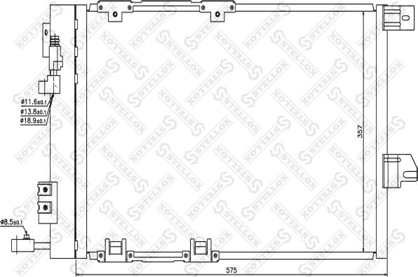 Stellox 10-45015-SX - Kondensators, Gaisa kond. sistēma www.autospares.lv