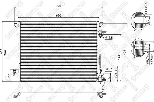 Stellox 10-45031-SX - Kondensators, Gaisa kond. sistēma www.autospares.lv