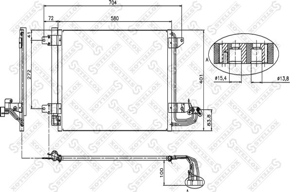 Stellox 10-45023-SX - Kondensators, Gaisa kond. sistēma www.autospares.lv