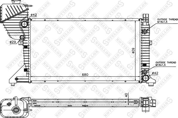 Stellox 10-25403-SX - Radiator, engine cooling www.autospares.lv