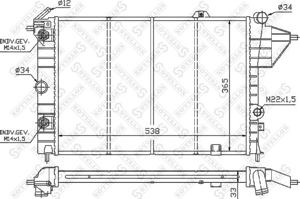 Stellox 10-25059-SX - Radiators, Motora dzesēšanas sistēma www.autospares.lv