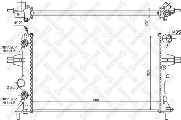 Stellox 10-25062-SX - Radiators, Motora dzesēšanas sistēma www.autospares.lv