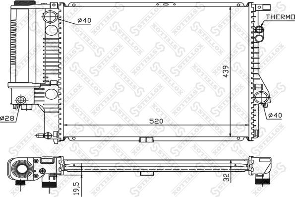 Stellox 10-25022-SX - Radiators, Motora dzesēšanas sistēma www.autospares.lv