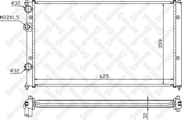 Stellox 10-25199-SX - Radiators, Motora dzesēšanas sistēma autospares.lv