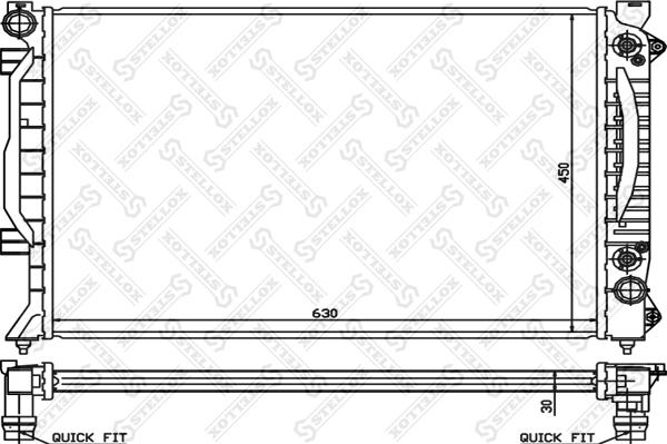 Stellox 10-25158-SX - Radiator, engine cooling www.autospares.lv