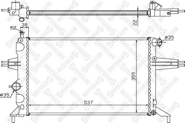 Stellox 10-25163-SX - Radiators, Motora dzesēšanas sistēma www.autospares.lv