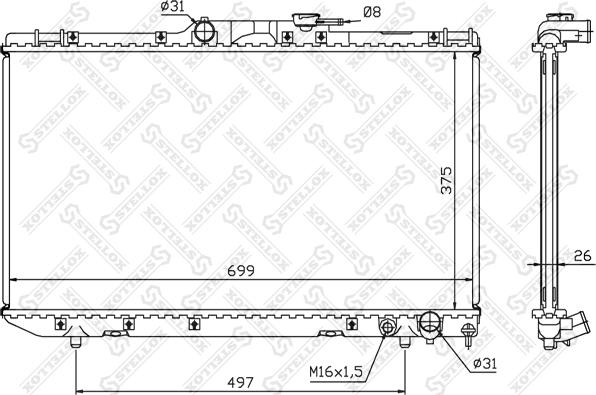 Stellox 10-25115-SX - Radiators, Motora dzesēšanas sistēma www.autospares.lv