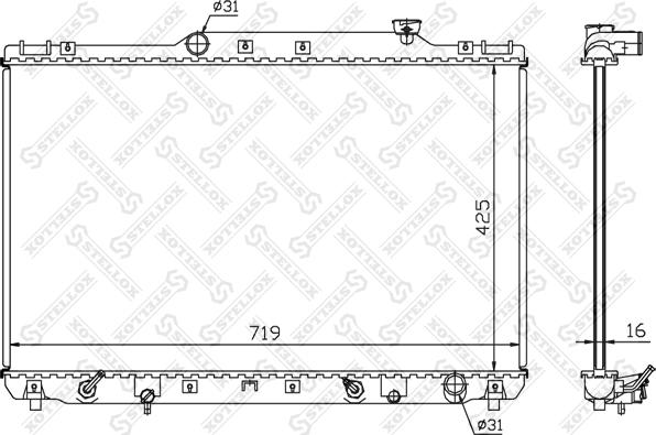 Stellox 10-25111-SX - Radiator, engine cooling www.autospares.lv