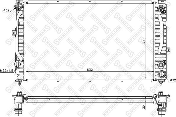 Stellox 10-25139-SX - Radiator, engine cooling www.autospares.lv