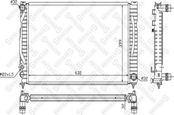 Stellox 10-25125-SX - Radiators, Motora dzesēšanas sistēma autospares.lv