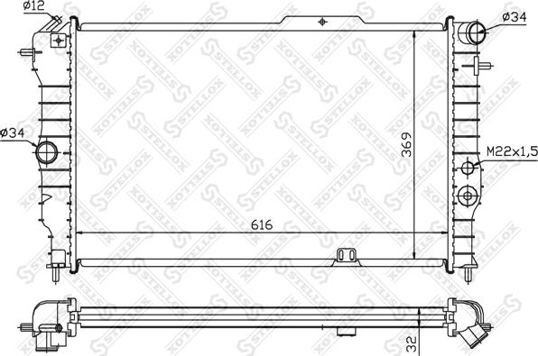 Stellox 10-25251-SX - Radiators, Motora dzesēšanas sistēma www.autospares.lv