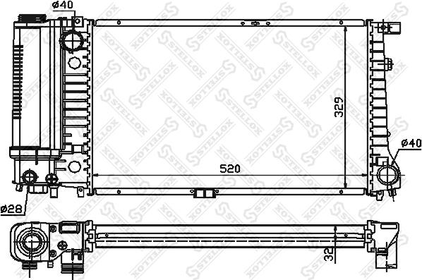 Stellox 10-25207-SX - Radiators, Motora dzesēšanas sistēma www.autospares.lv