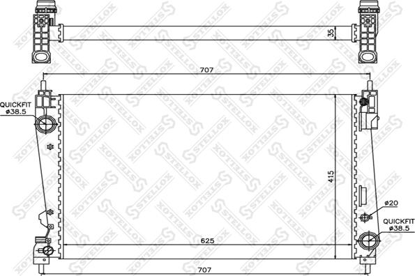 Stellox 10-25770-SX - Radiators, Motora dzesēšanas sistēma autospares.lv