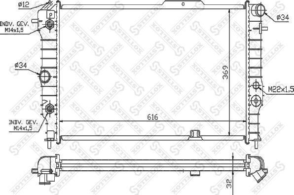 Stellox 10-26012-SX - Radiators, Motora dzesēšanas sistēma www.autospares.lv