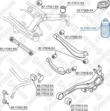 Stellox 11-17011-SX - Putekļu aizsargkomplekts, Amortizators www.autospares.lv