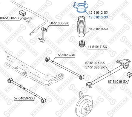 Stellox 12-51013-SX - Опора стойки амортизатора, подушка www.autospares.lv