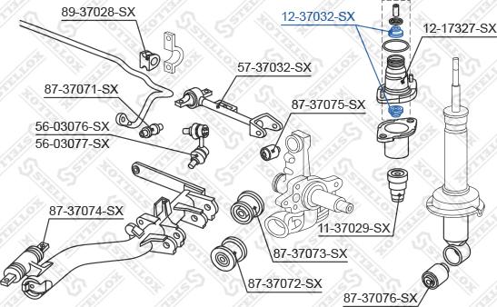 Stellox 12-37032-SX - Distanccaurule, Amortizators www.autospares.lv