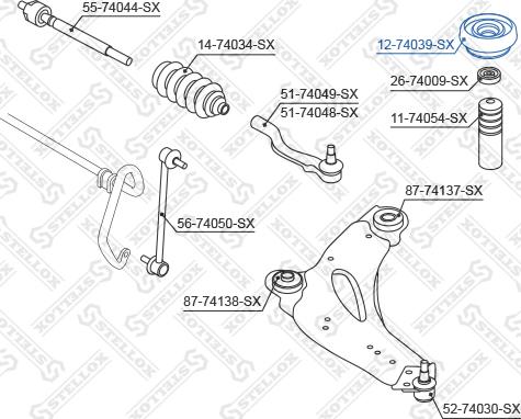 Stellox 12-74039-SX - Amortizatora statnes balsts www.autospares.lv