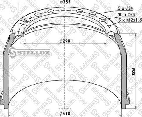 Stellox 85-00031-SX - Brake Drum www.autospares.lv