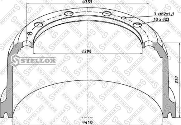 Stellox 85-00022-SX - Brake Drum www.autospares.lv