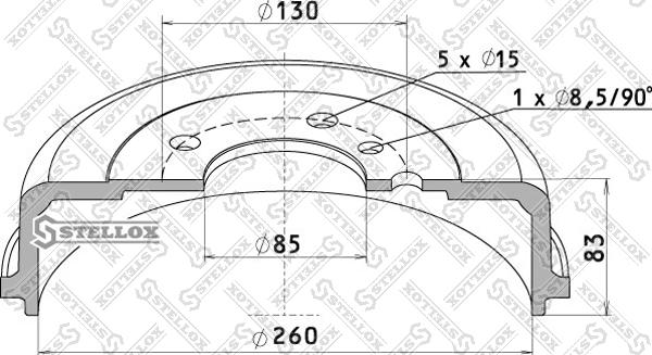 Stellox 85-00157-SX - Тормозной барабан www.autospares.lv