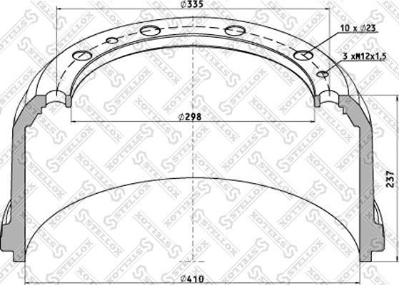 Stellox 85-00228-SX - Brake Drum www.autospares.lv