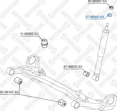 Stellox 87-98088-SX - Amortizatora statnes balsts www.autospares.lv