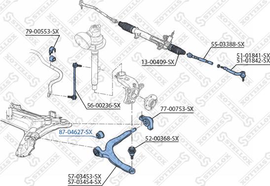 Stellox 87-04627-SX - Piekare, Šķērssvira www.autospares.lv