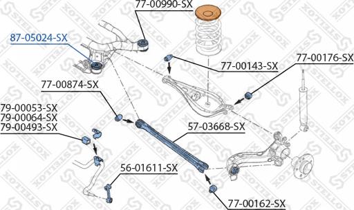 Stellox 87-05024-SX - Remkomplekts, Balstiekārtas svira autospares.lv