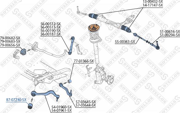 Stellox 87-07230-SX - Piekare, Šķērssvira autospares.lv