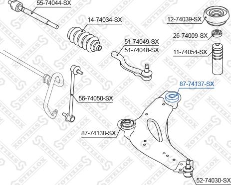 Stellox 87-74137-SX - Piekare, Šķērssvira autospares.lv