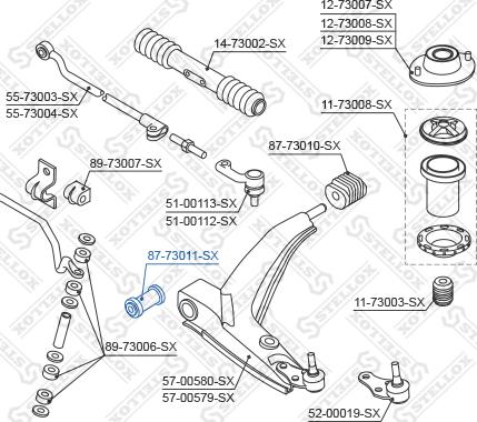 Stellox 87-73011-SX - Piekare, Šķērssvira autospares.lv