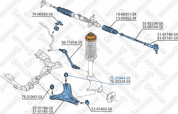 Stellox 75-31944-SX - Piekare, Šķērssvira www.autospares.lv