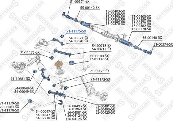 Stellox 71-11175-SX - Сайлентблок, рычаг подвески колеса www.autospares.lv