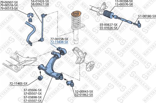 Stellox 72-11406-SX - Bush of Control / Trailing Arm www.autospares.lv