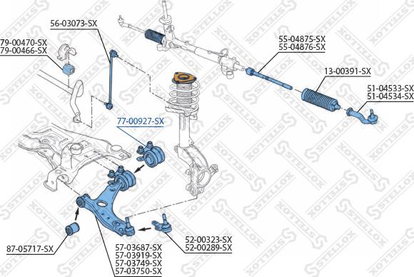 Stellox 77-00927-SX - Piekare, Šķērssvira www.autospares.lv