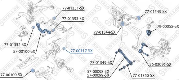 Stellox 77-00117-SX - Bush of Control / Trailing Arm www.autospares.lv