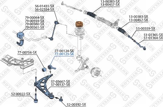 Stellox 77-00123-SX - Piekare, Šķērssvira autospares.lv