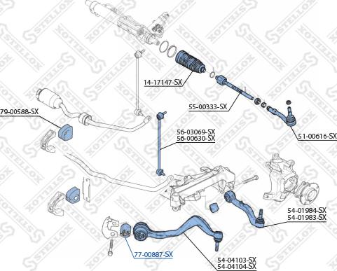 Stellox 77-00887-SX - Piekare, Šķērssvira www.autospares.lv