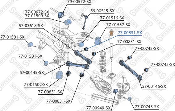 Stellox 77-00831-SX - Piekare, Šķērssvira www.autospares.lv