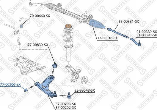 Stellox 77-00206-SX - Bush of Control / Trailing Arm www.autospares.lv