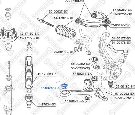 Stellox 77-00215-SX - Piekare, Šķērssvira www.autospares.lv