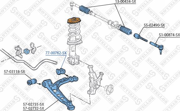 Stellox 77-00762-SX - Piekare, Šķērssvira autospares.lv