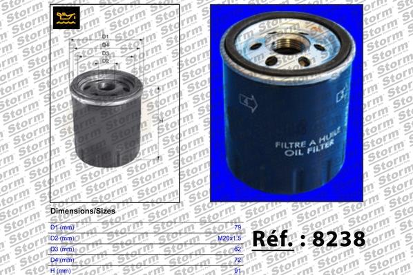 Storm 8238 - Oil Filter www.autospares.lv