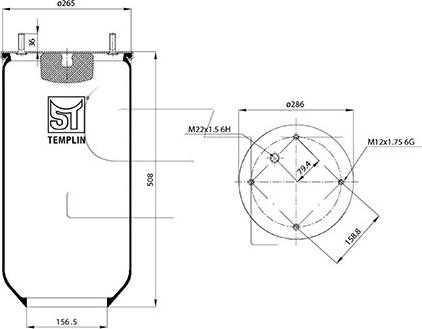 ST-Templin 04.060.6006.671 - Кожух пневматической рессоры www.autospares.lv